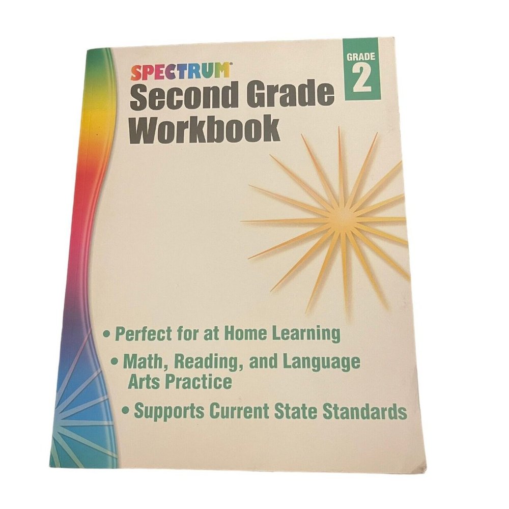 Spectrum Second 2nd Grade Workbook Math Reading Language Arts Soft Cover 2015